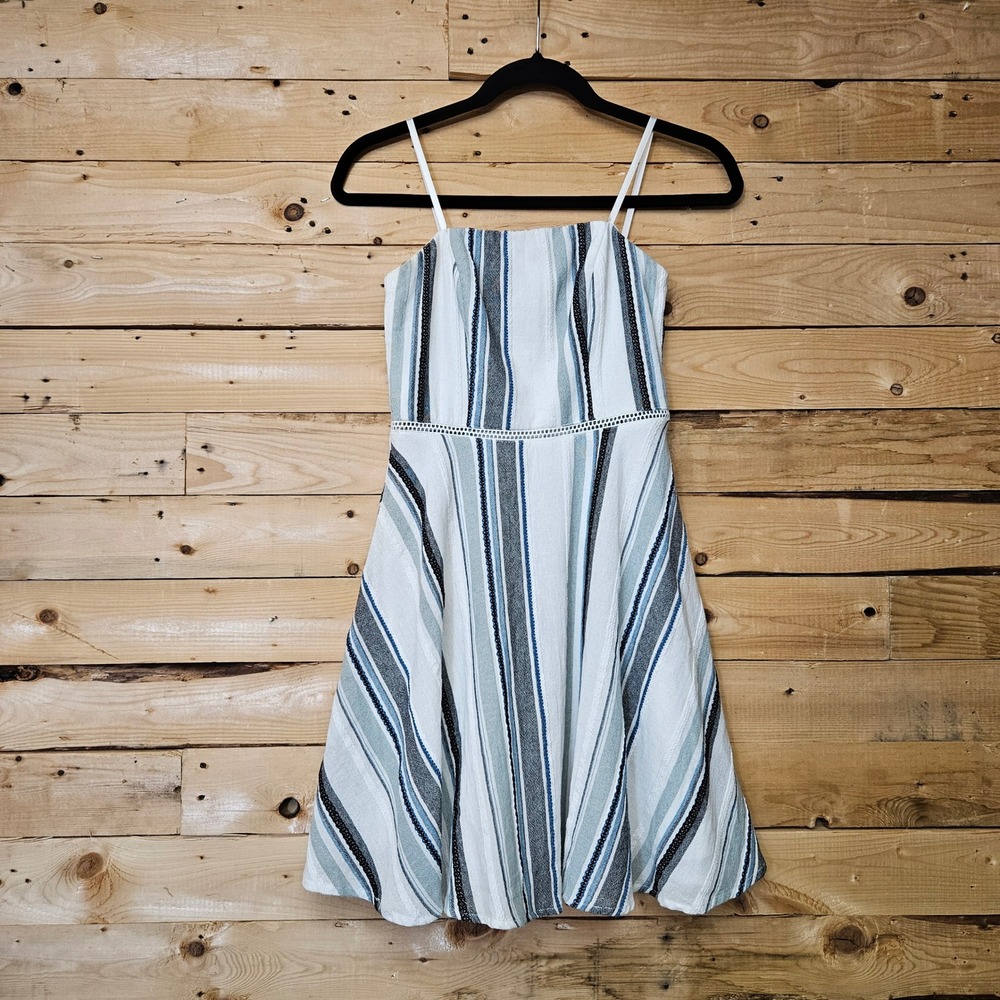 City Studio Blue White Striped Fit and‎ Flare Mini Dress Size 1 Juniors